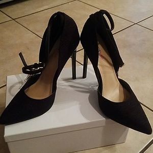 Black Buckle Pumps