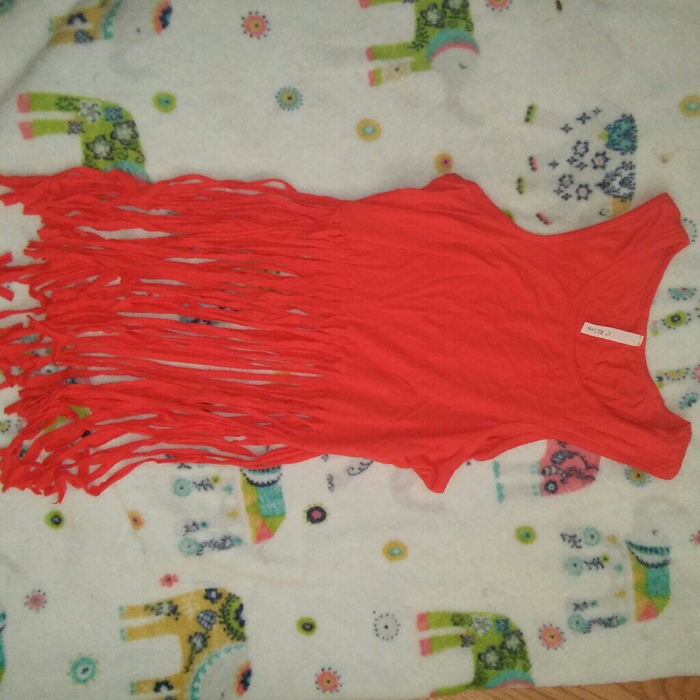 A+ Ellen Orange Frayed Crop Festival Top - Picture 2 of 4