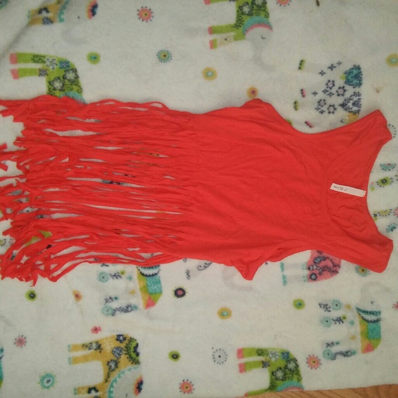 A+ Ellen Orange Frayed Crop Festival Top - Picture 2 of 4