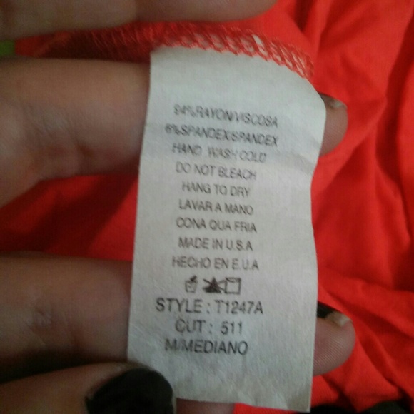 A+ Ellen Orange Frayed Crop Festival Top - Picture 4 of 4