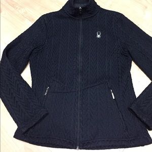 Spyder cable knit fleece zip up jacket