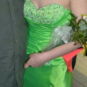 Bright green prom dress