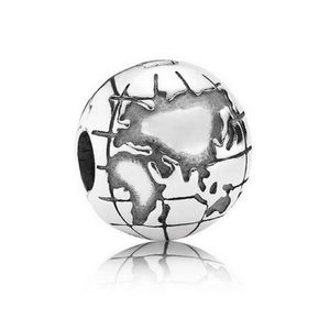Pandora Globe Clip silver charm