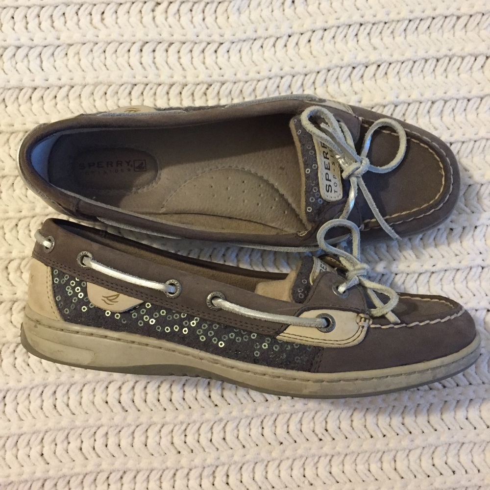 Sperry Top Sider Angelfish Gray Wool Sequins