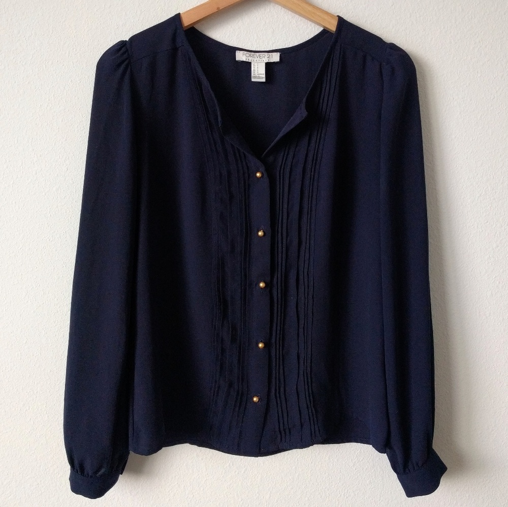 Romantic Chiffon Blouse with Ball Buttons