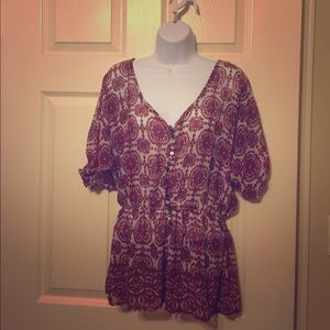 Boho dropped waist blouse