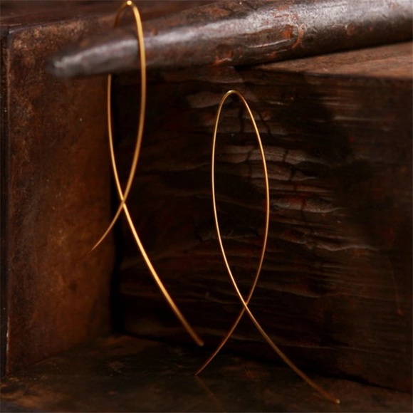 Gold Toned Fish Shape Earrings - Picture 3 of 3