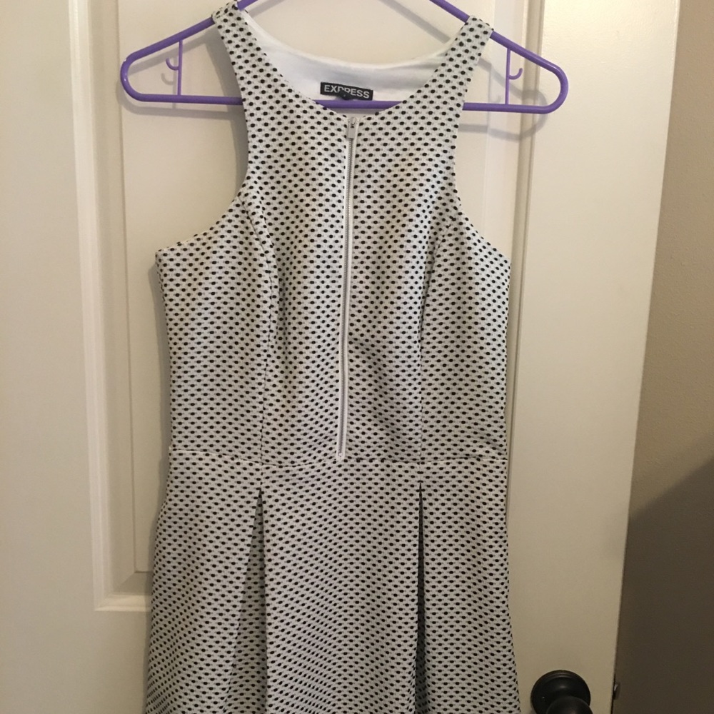 High neck dress with zipper detail in front