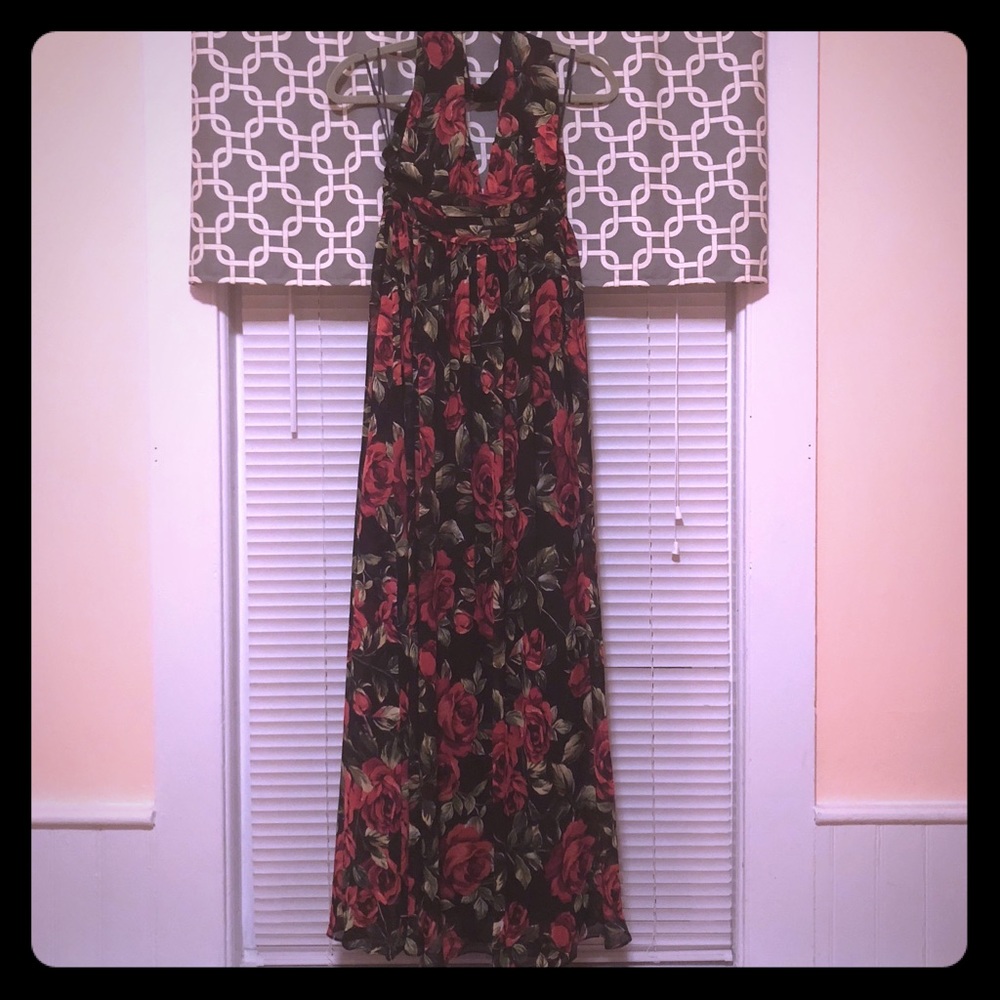 Lulus Rose Printed Formal Maxi