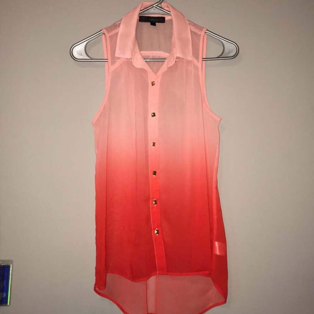 Ombré sheer tank top