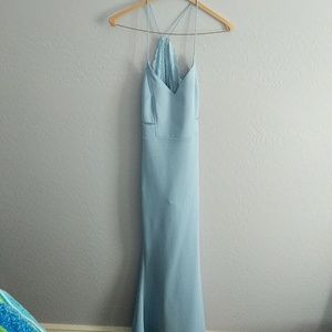 Miss Holly XS lace mermaid dress light powder blue
