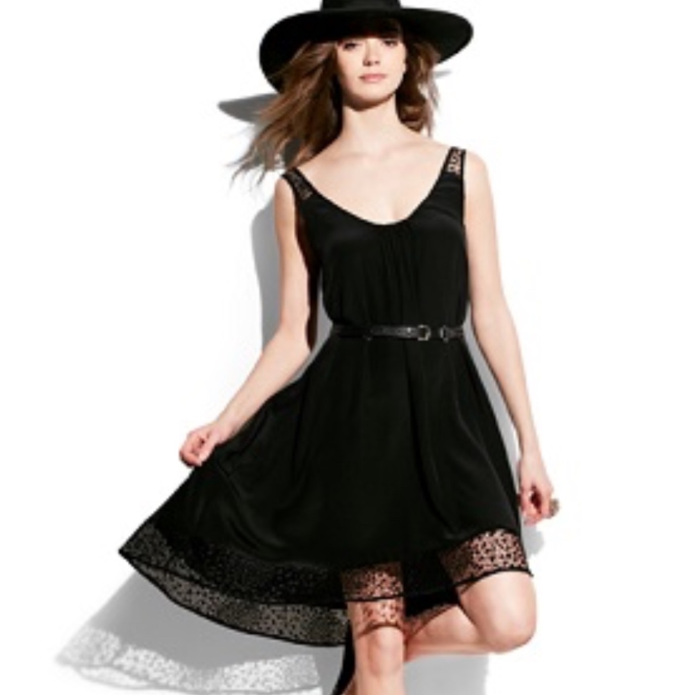 Stunning SPENCER LACY Silk Lace Black dress  S 0 2