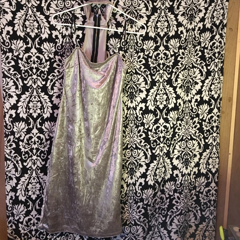 Velvet silver lace Choker dress