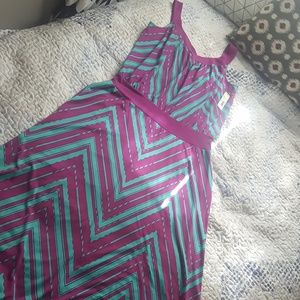 Metaphor Teal and Purple Long Maxi Dress