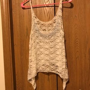 ⚪️ Charlotte Russe White lace tank top