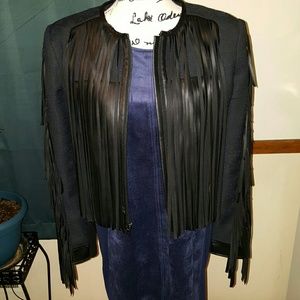 Jacket with leather fringe