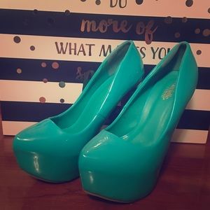 Bright Teal Stiletto Heels