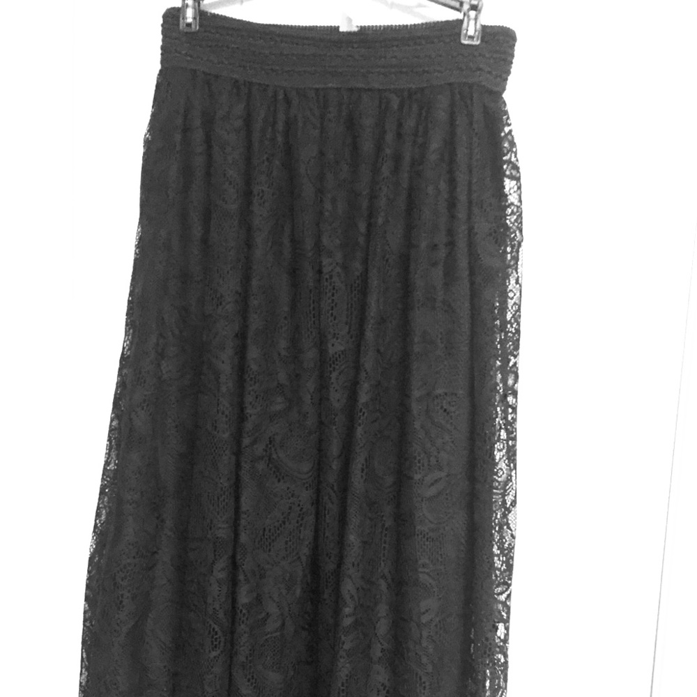 Black skirt with lace overlay