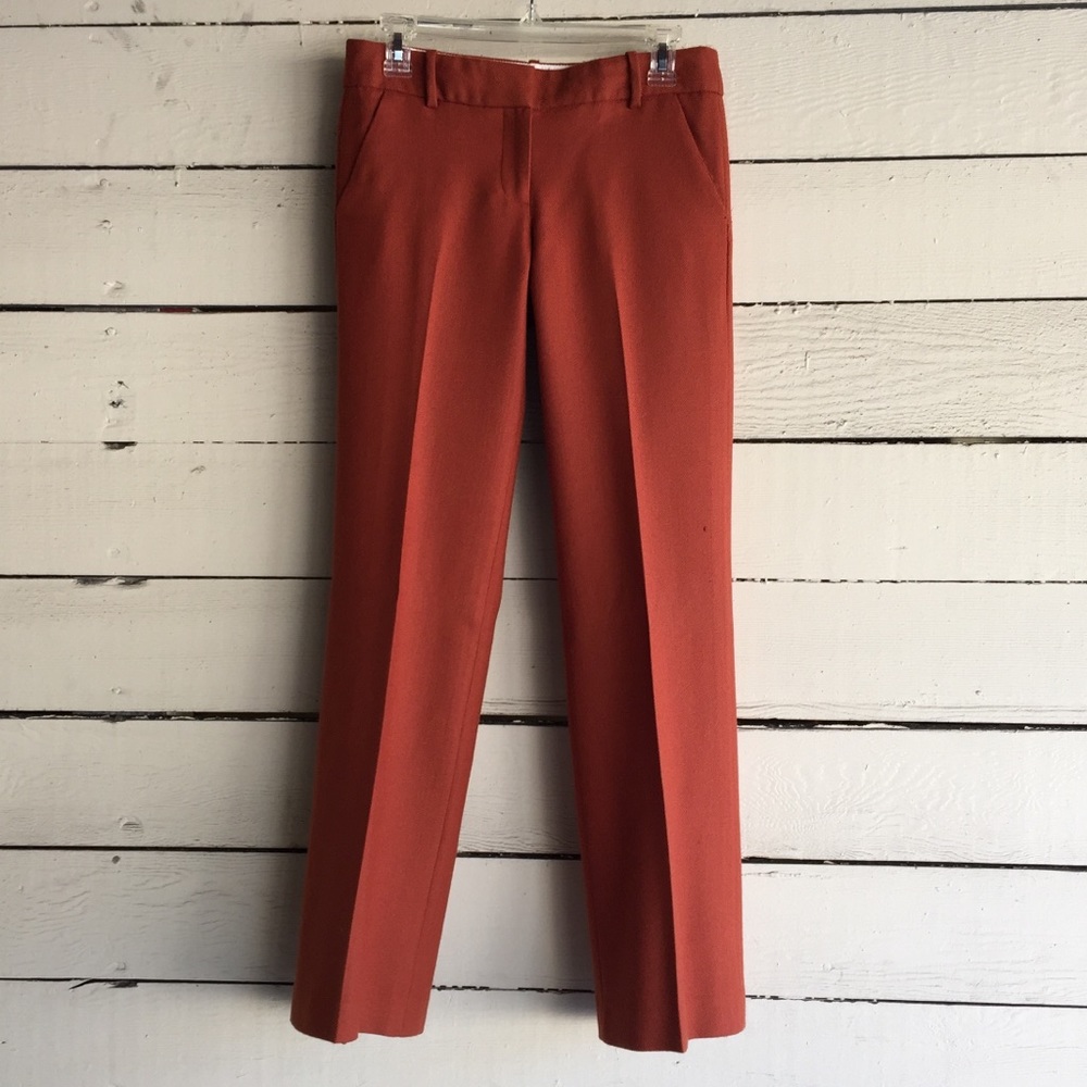 Vintage J Crew Orange Wool “City Fit” Trousers.