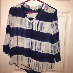 Navy and white tie dye shirt