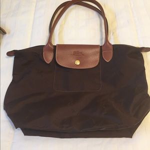 Longchamp Le Pliage Medium Tote Dark Brown