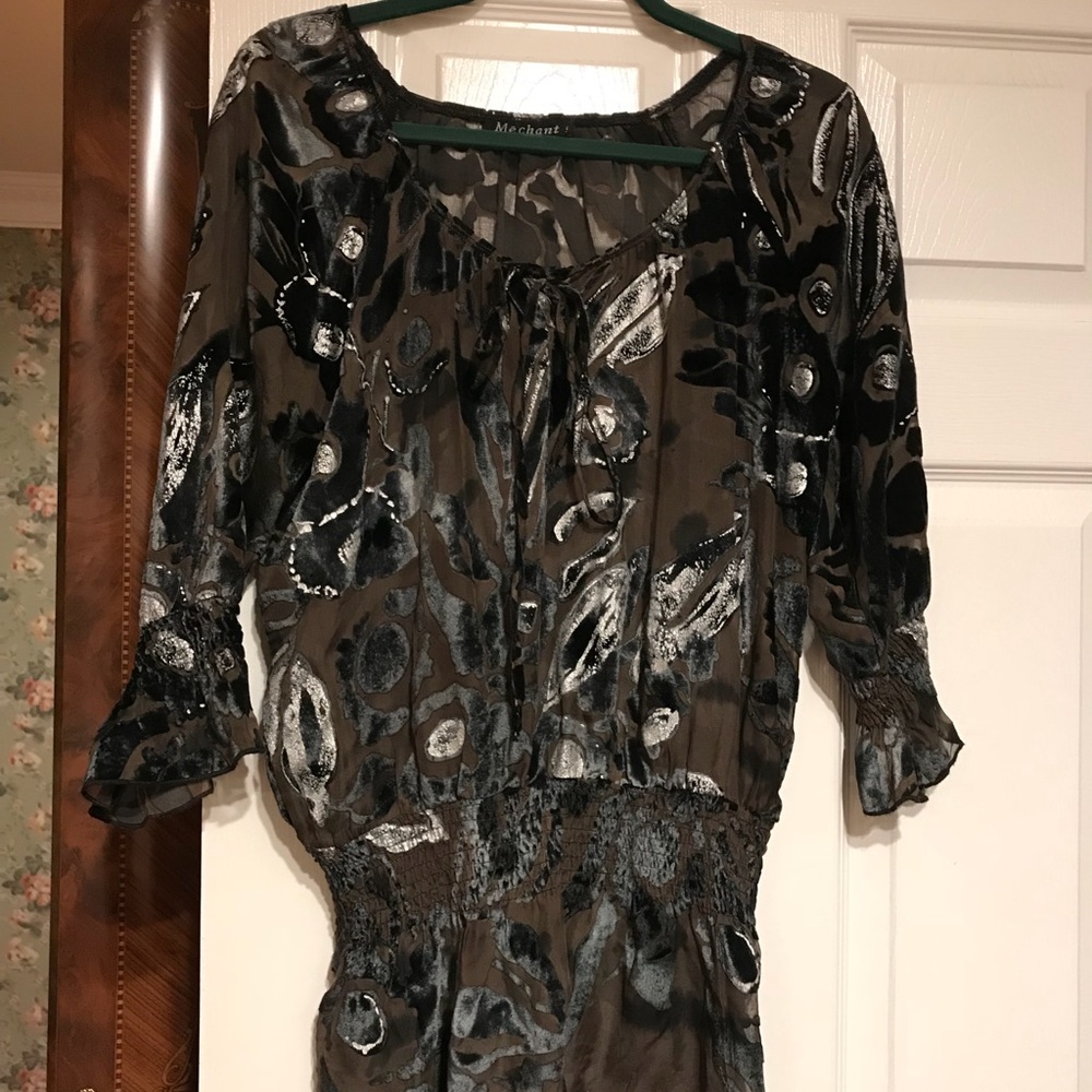 Sheer and velvet top