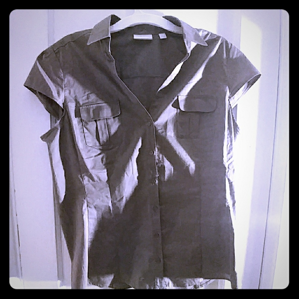 New York & Company Short Sleeve Button Up