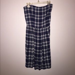 Hollister plaid strapless dress