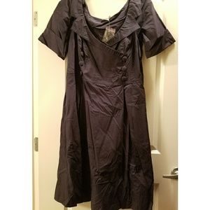 EShakti Navy Blue Button Dress