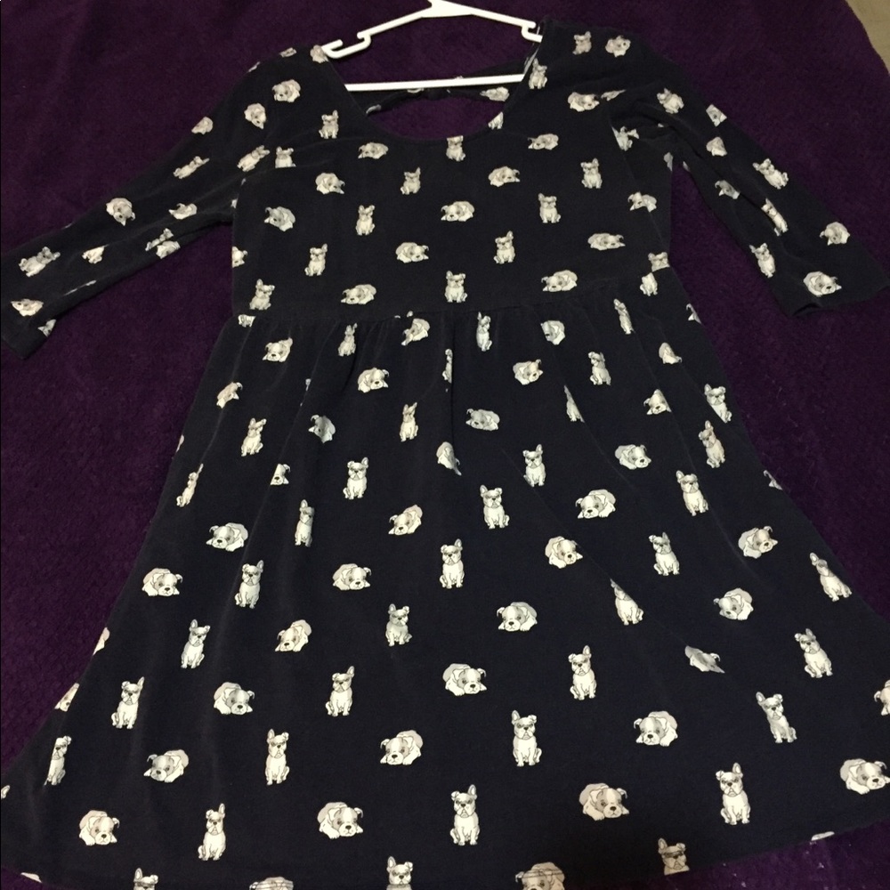 Bulldog pattern dress