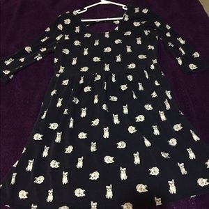 Bulldog pattern dress