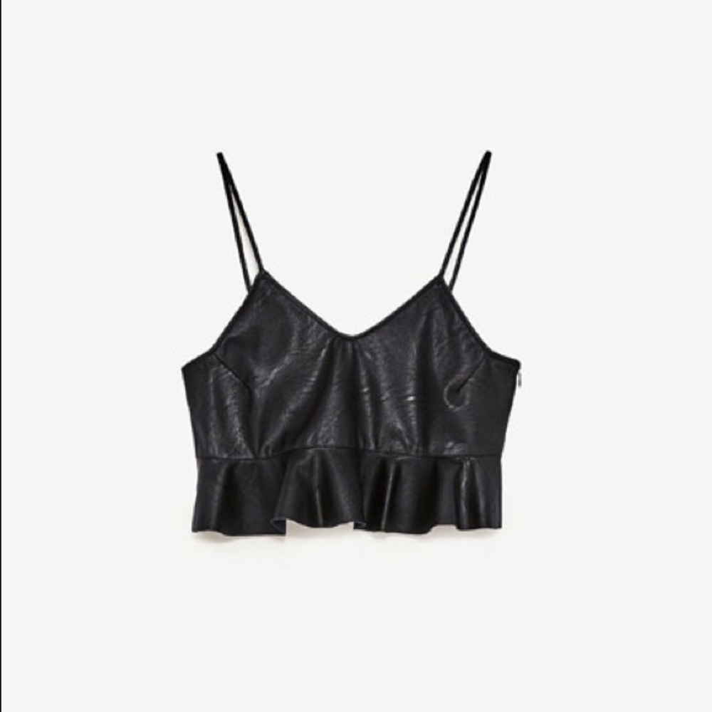 Zara Faux Leather Strappy Top (New with tags)