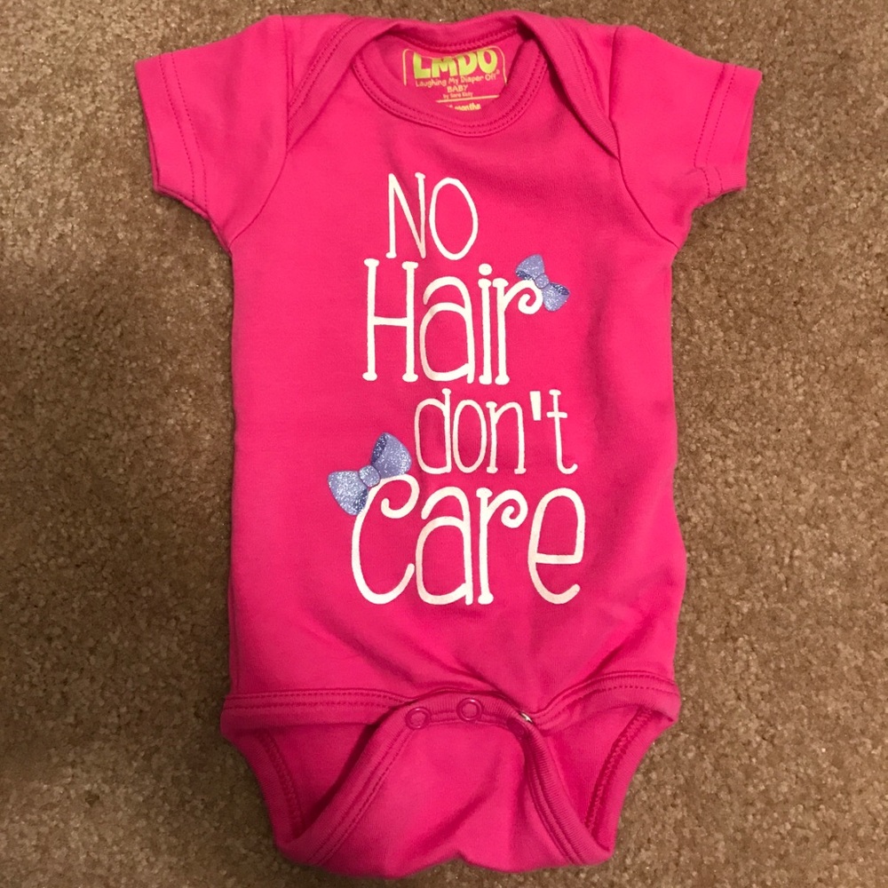 NWOT 0/6 Month Pink Graphic Onesie