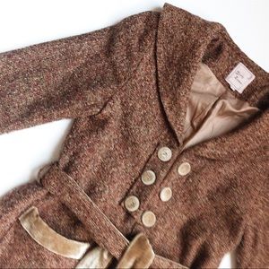 YOUNG ESSENCE tweed lined, belted jacket