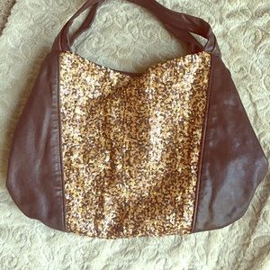 A very fun oversize Banana Republic purse.