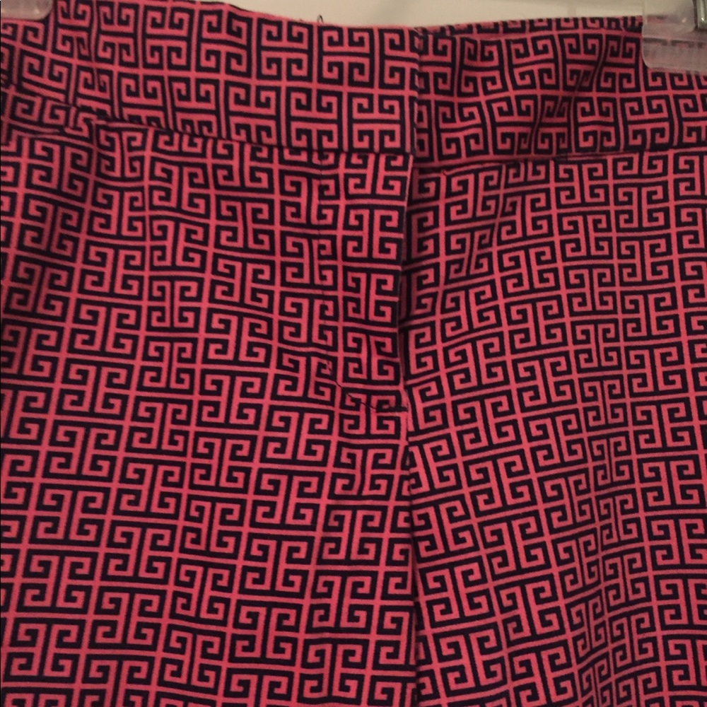 Pink and Blue Geometric Patterned Pants