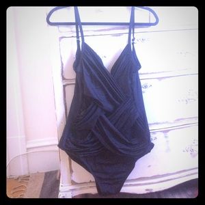 Chic black one piece swimsuit