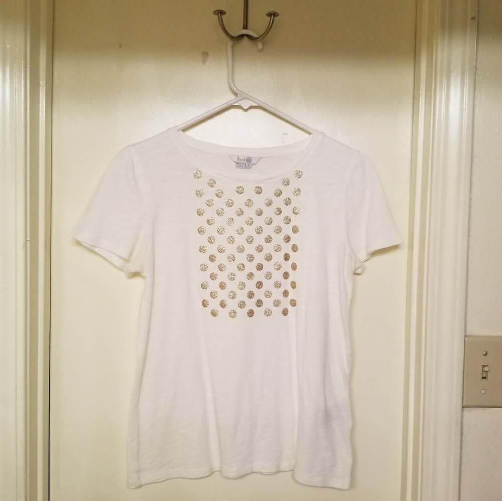 Boden white and gold t-shirt