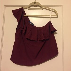 NWOT Francesca's one shoulder Blouse