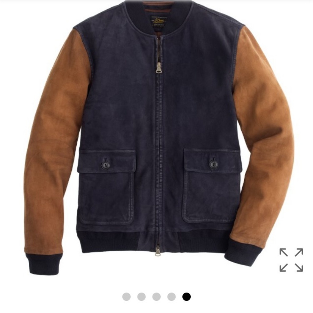 J.Crew Vintage Suede Leather Bomber Jacket