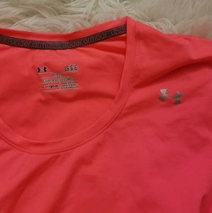 Bright pink under armour workout tee