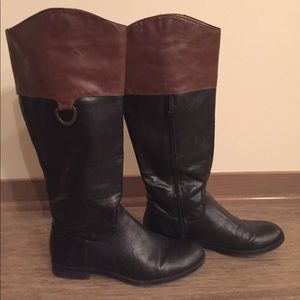 Black and Brown Rider Boots
