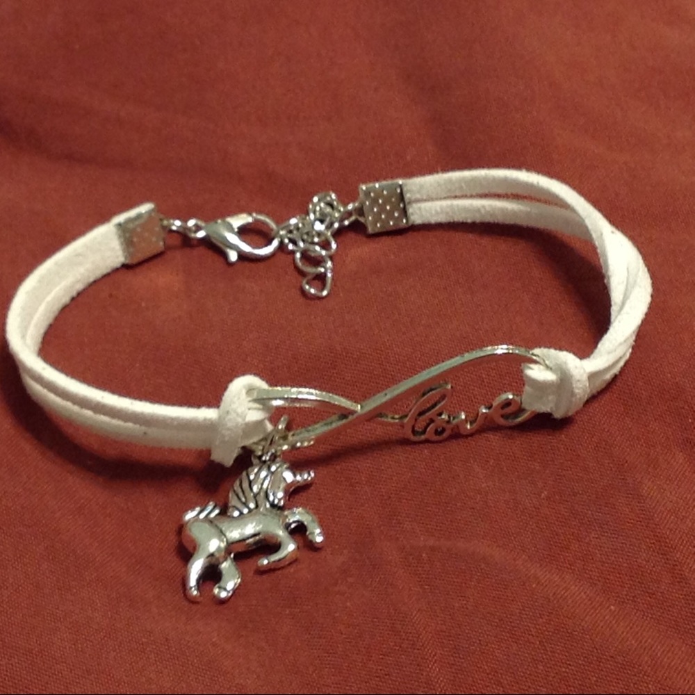 Unicorn leather  love  bracelet