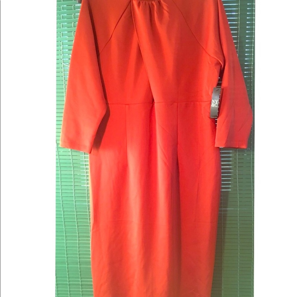 New York and company orange fall sheath dress XL