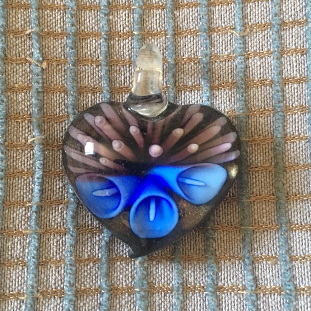 Blue Lily Glass pendant