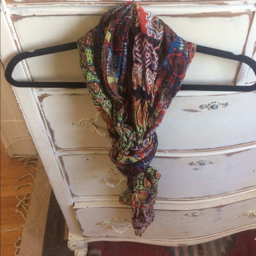 Colorful tribal pattern scarf