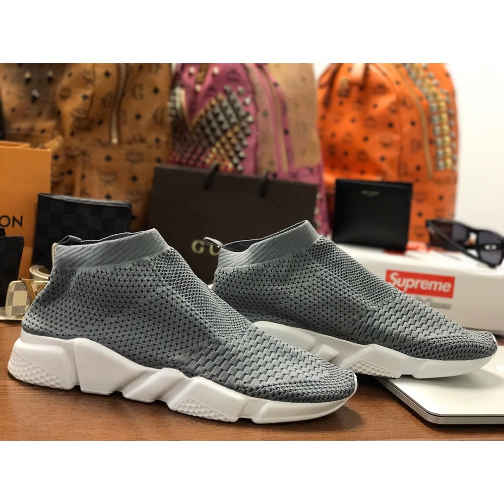 Mens 'Tyga' Speed Runner Sneakers In Boost Grey - Picture 2 of 4