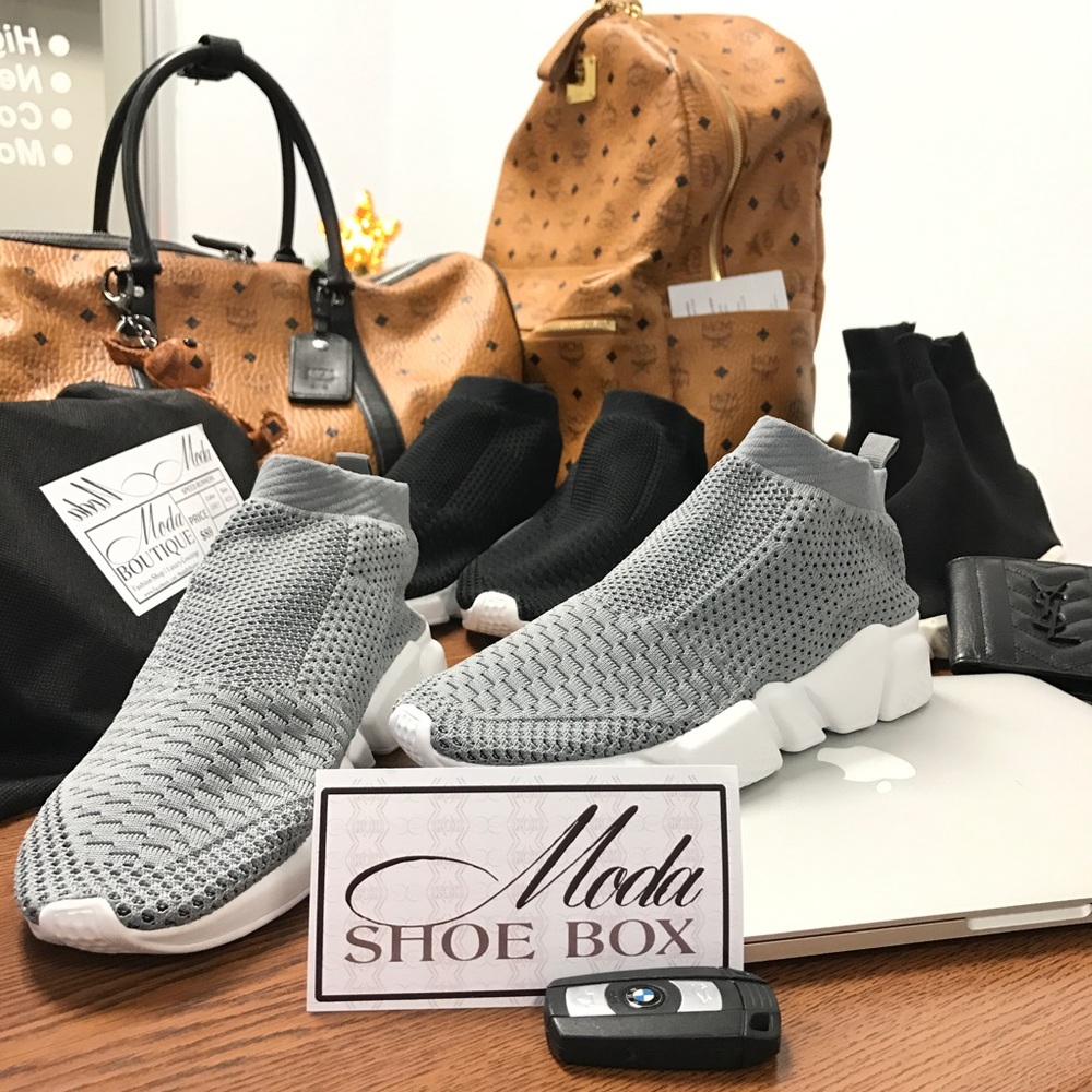Mens 'Tyga' Speed Runner Sneakers In Boost Grey - Picture 4 of 4
