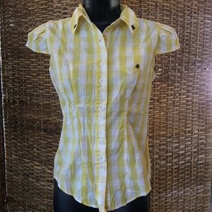 RARE-Harajuku Lovers Yellow/Plaid Ants Buttondown
