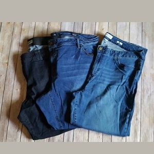 LOT OF 3 Plus Size Jeans Denim Straight 20W 22W